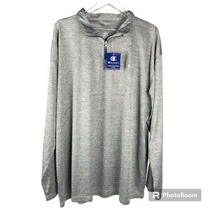 CHAMPIONS Quarter Zip Authentic Athleticwear Gray Pullover Top Big and Tall